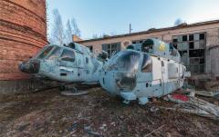 Broken Helicopters Ka-29 and Ka-27